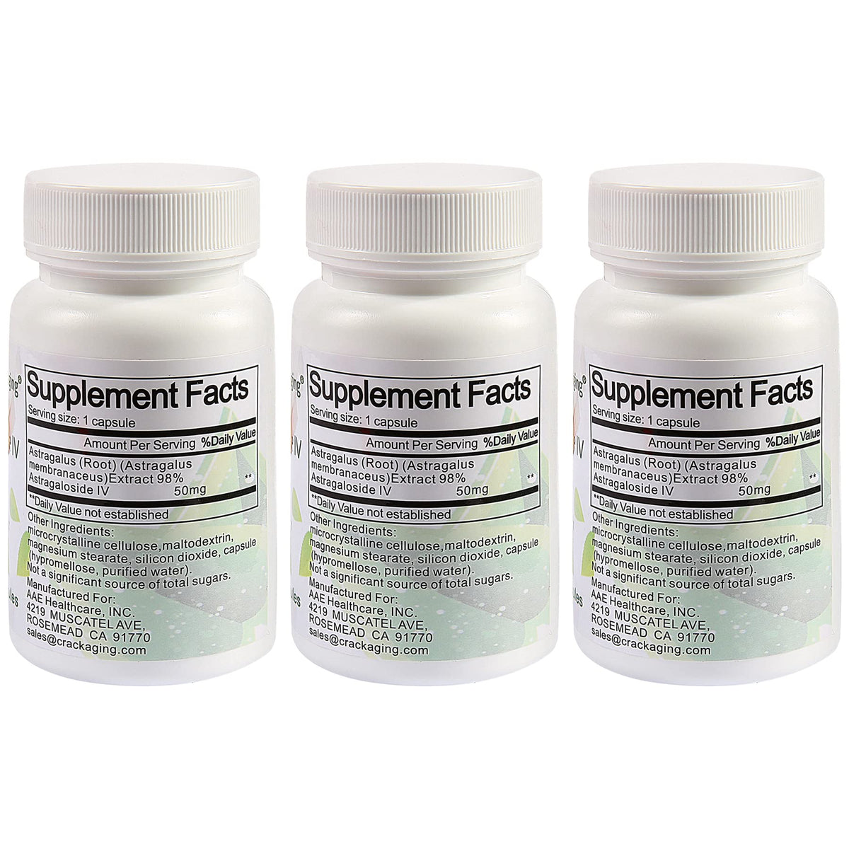 Crackaging Astragaloside IV 98% Enhanced Absorption 50mg - 90 Capsules - image 2