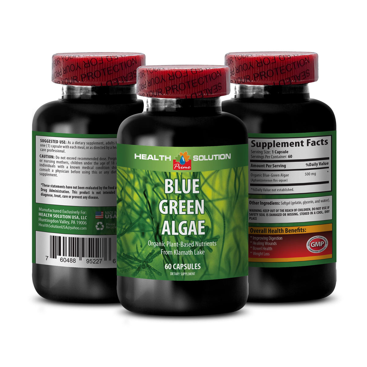 Health Solution Prime Klamath Blue Green Algae Immune Support - 60 Capsules - image 2