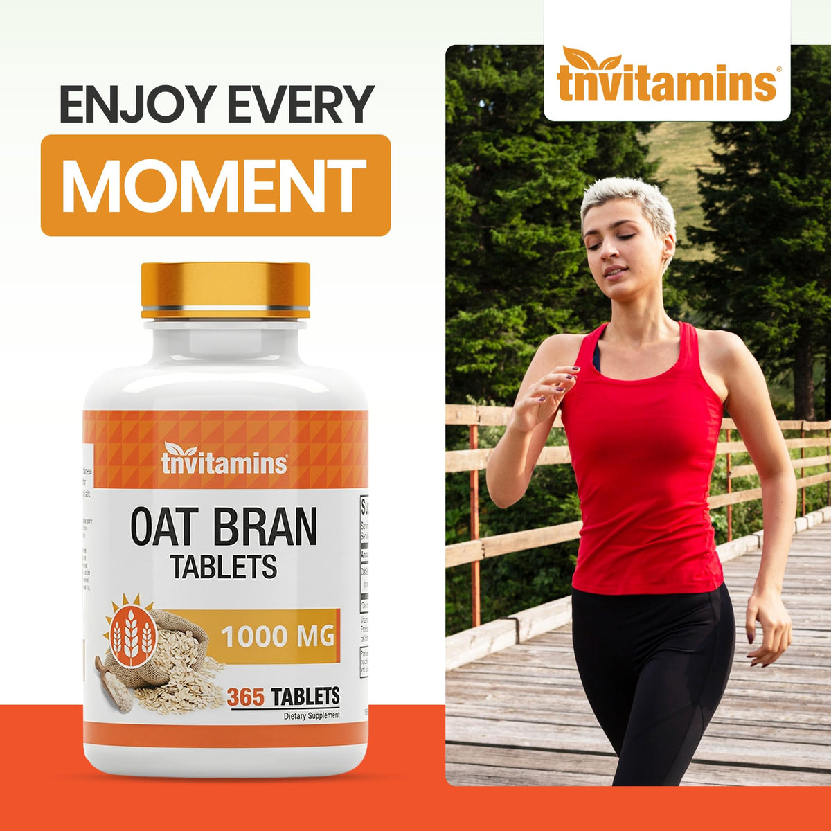 tnvitamins Oat Bran Tablets Digestive Fiber - 365 Tablets - image 5