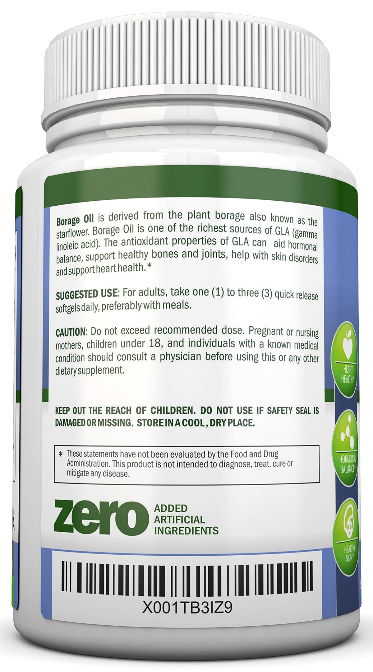 NutriONN Borage Oil 1000 mg - 180 Softgels - image 3