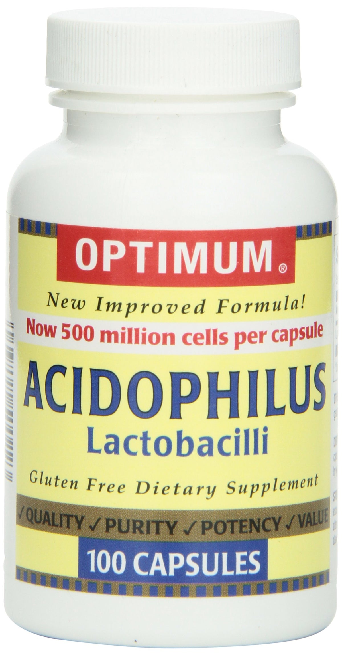 Optimum Acidophilus Lactobacilli Capsules - 100 Capsules