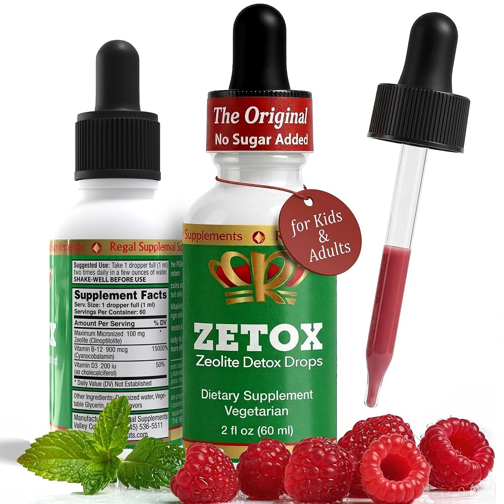 Zeo Health Zetox Zeolite Detox Liquid for Kids & Adults - 60 Servings