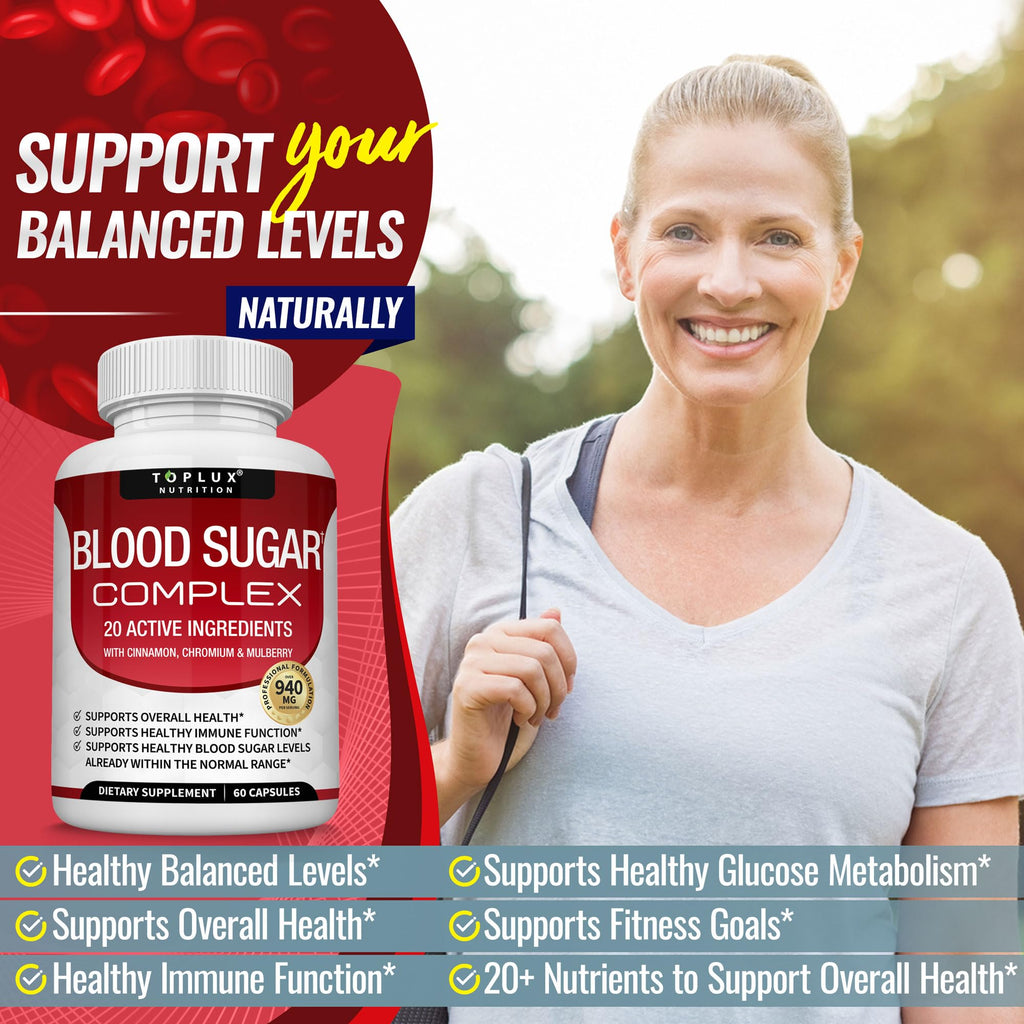 Toplux Blood Sugar Complex Supplement - 60 Capsules - image 3