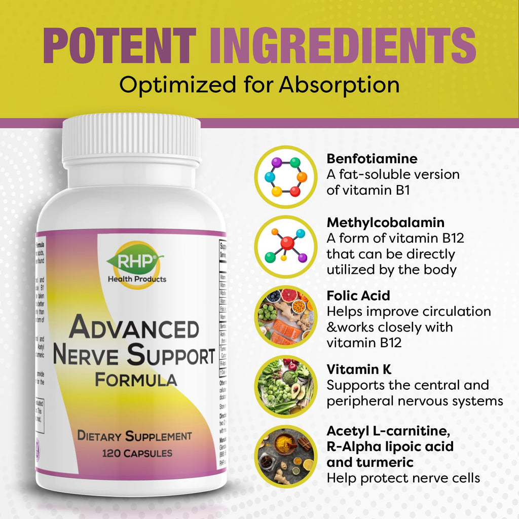 RHP Advanced Nerve Support Formula with Alpha Lipoic Acid - 120 Capsules - image 7