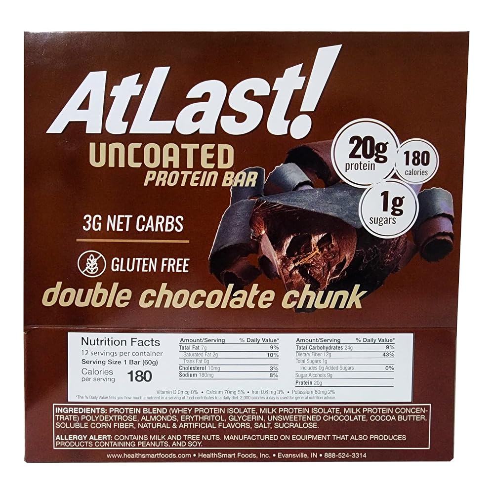At Last! Double Chocolate Chunk Protein Bars - 12 Count - image 2