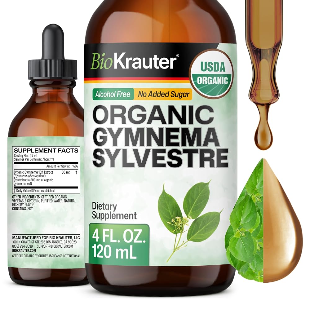 BIO KRAUTER Gymnema Sylvestre Liquid Extract for Sugar Cravings - 4 Fl Oz