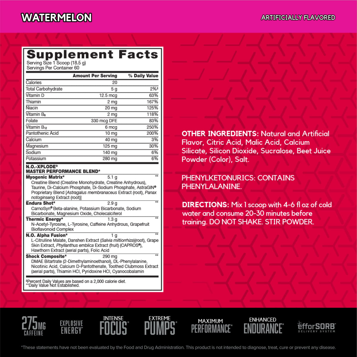 BSN N.O.-XPLODE Cool Rush Pre Workout Powder
