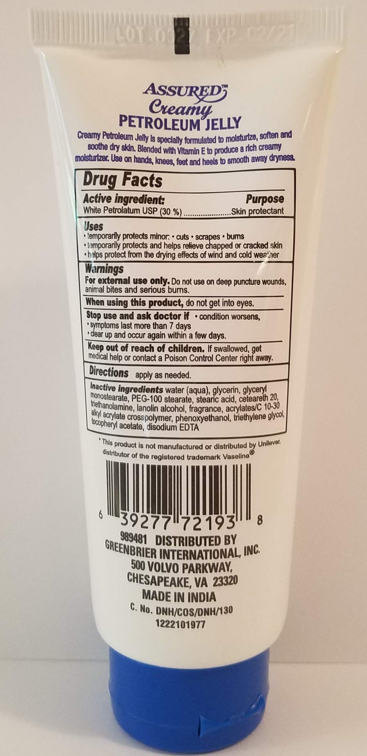 Assured Vitamin E Enriched Petroleum Jelly Hand Cream - 3 Pack - image 3