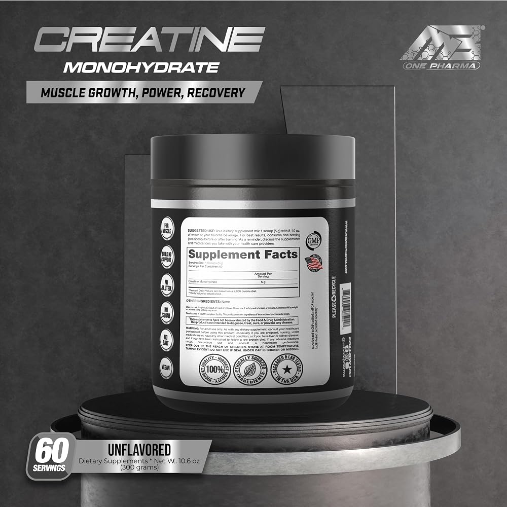 MB One Creatine Monohydrate NSF Certified Powder - 60 Servings - image 2