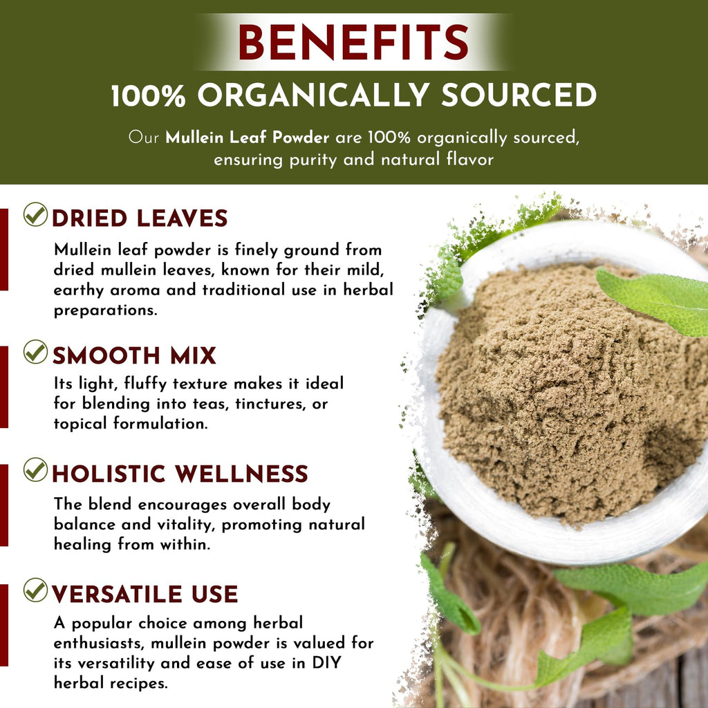 Organic Way Mullein Leaf Powder - 8 Ounce - image 3