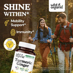 Wild & Organic Turmeric and Ginger Supplement Capsules - Mobility