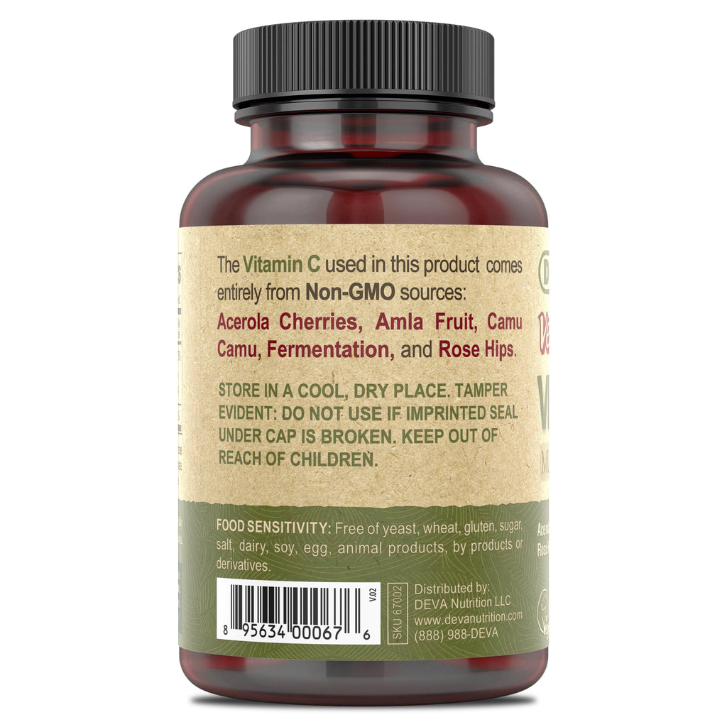 DEVA Vegan Vitamin C Multisource - 90 Tablets - image 3