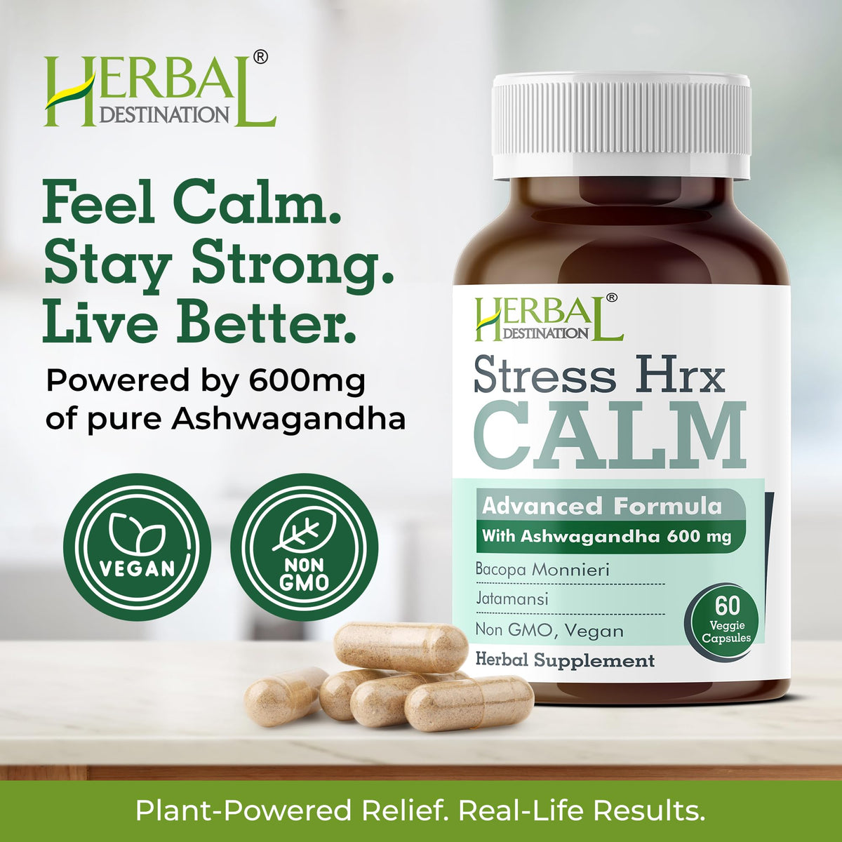 Herbal Destination Stress Hrx Calm Ashwagandha 600mg - 60 Softgels - image 3