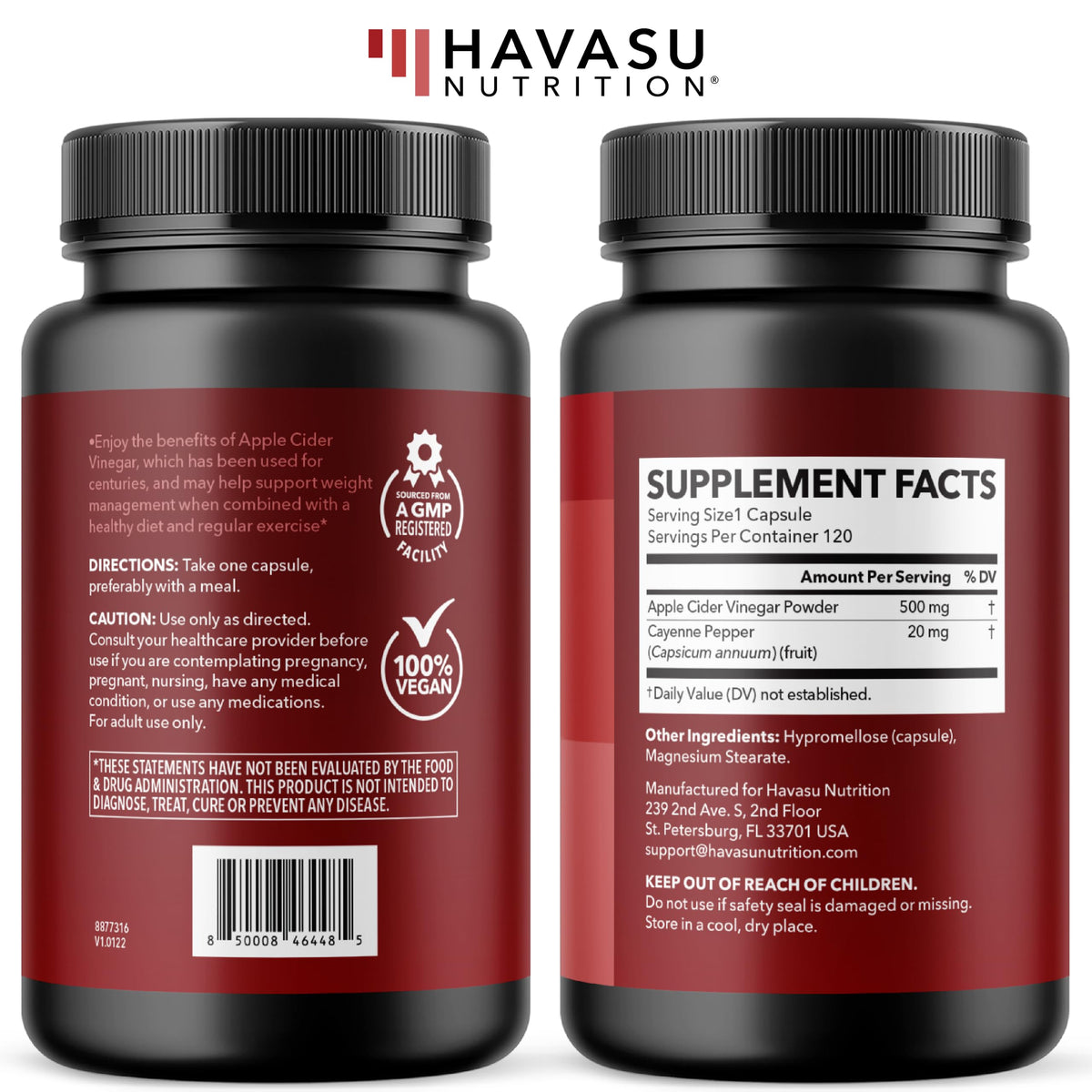 Havasu Nutrition Apple Cider Vinegar Capsules with Cayenne - 120 Count - image 8