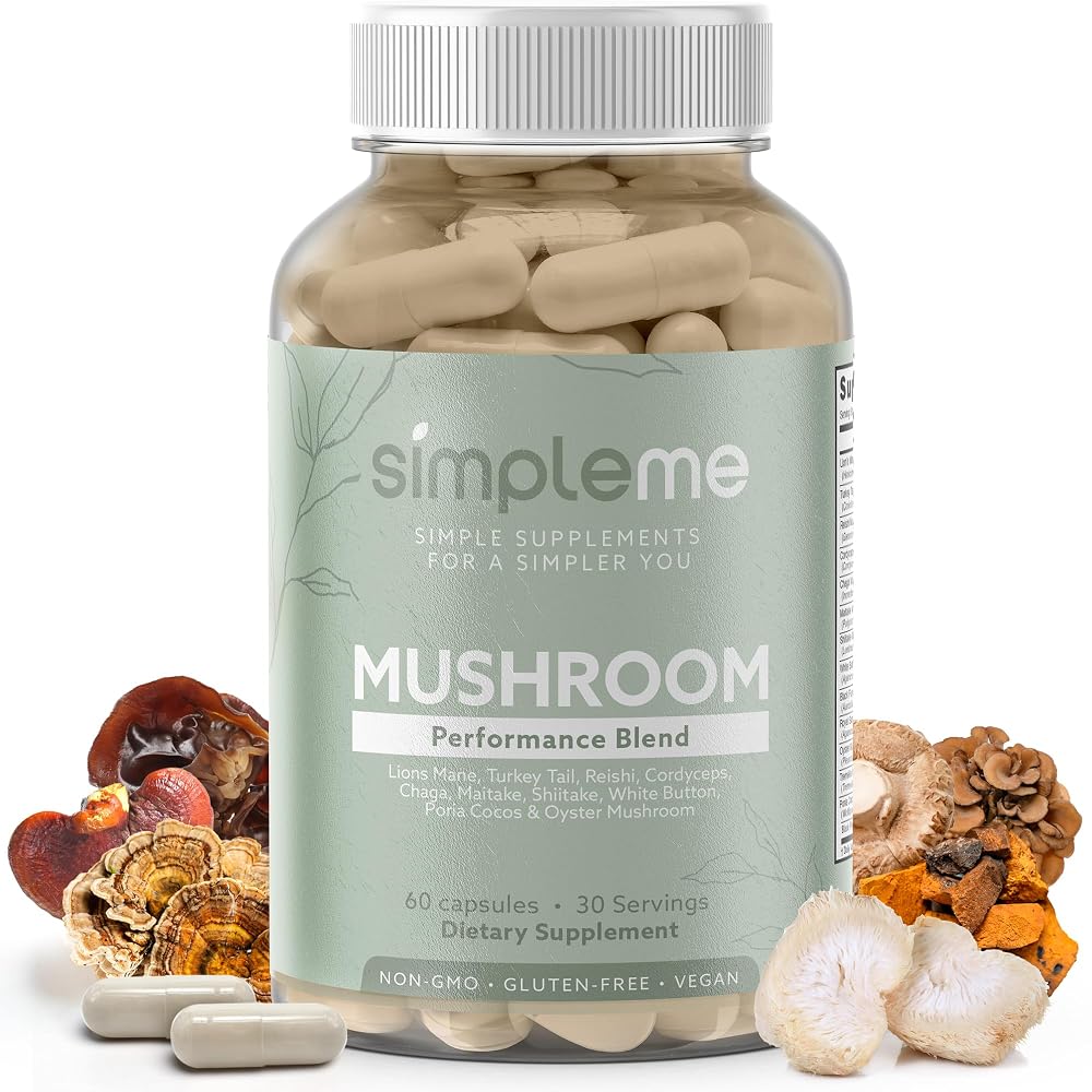 Simpleme Multi-Mushroom Supplement Complex - 60 Capsules