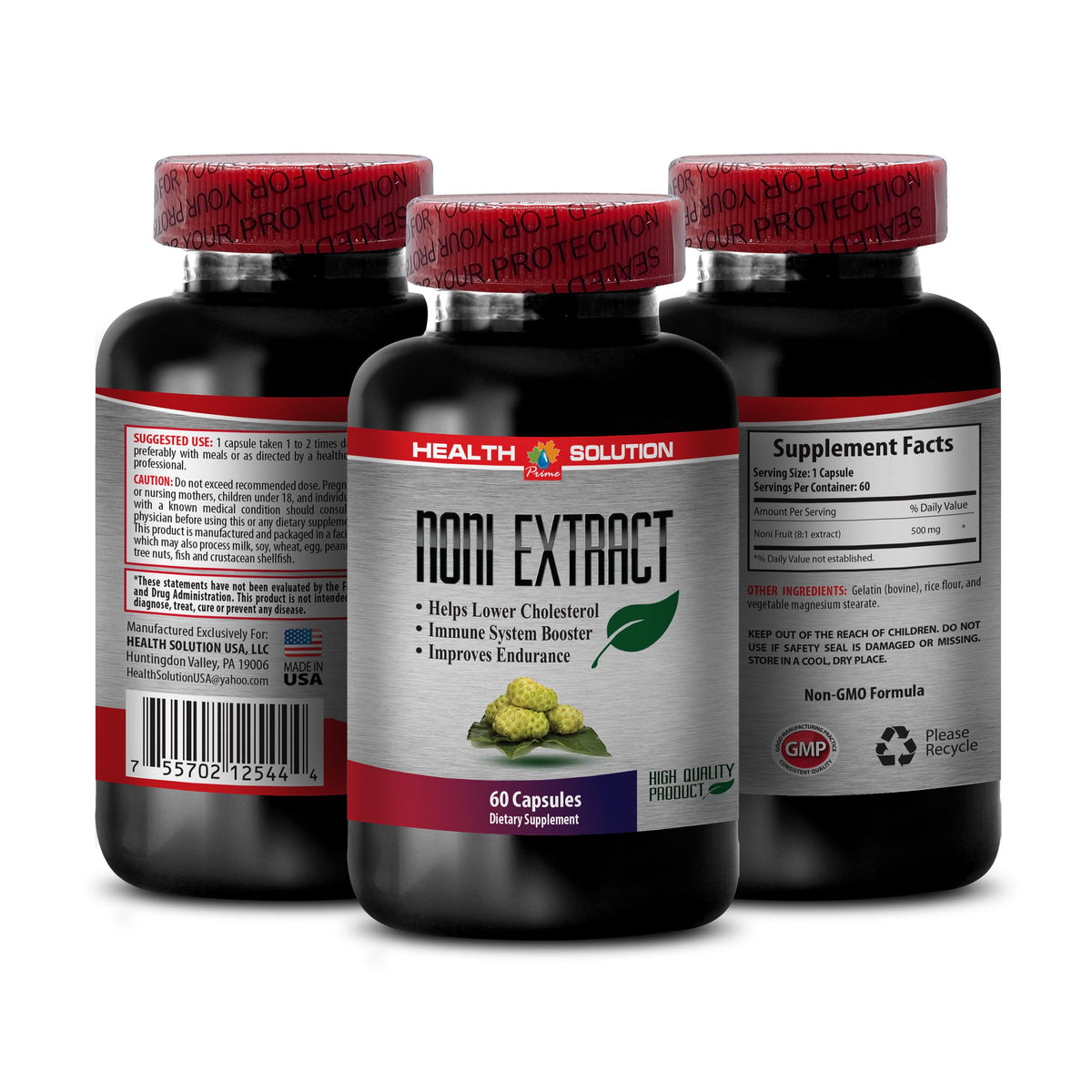 Health Solution Prime Noni 8:1 Concentrate 500mg - 180 Capsules - image 2