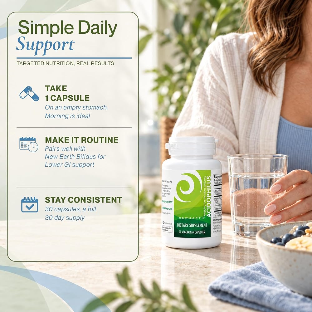 New Earth Acidophilus Probiotic Capsules - 30 Vegetarian Capsules - image 3