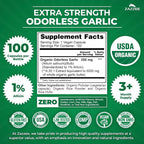 Zazzee USDA Organic Odorless Garlic 20:1 Extract