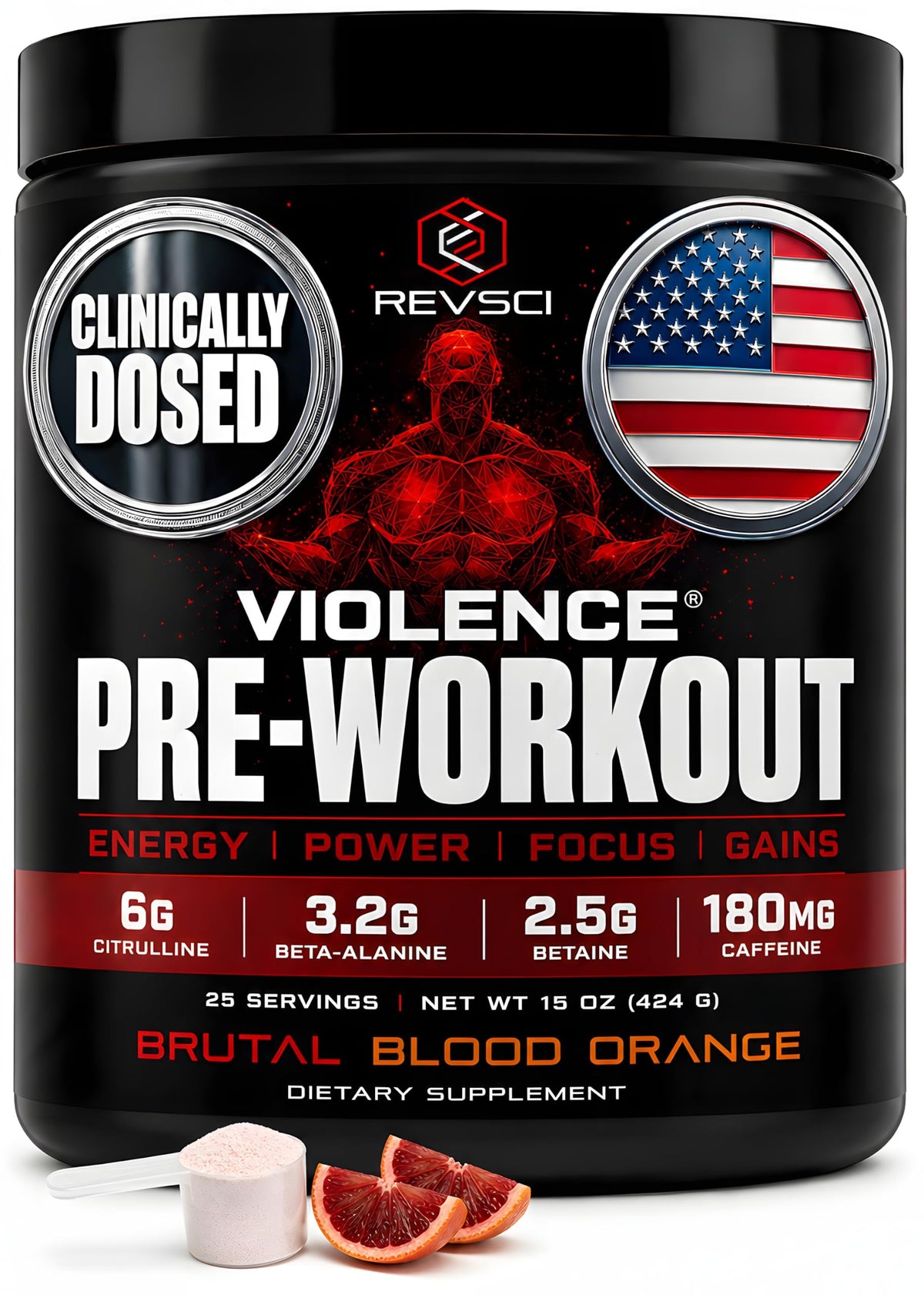 Revolution Science Violence Pre Workout Powder for Men & Women