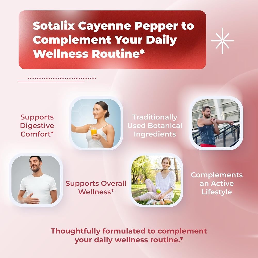 Sotalix Cayenne Pepper Complex 960 mg with Ginger & Turmeric - 150 Capsules - image 3
