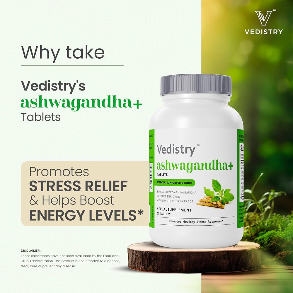 Vedistry Ashwagandha+ 1100mg Tablets with Long Pepper - 60 Tablets - image 3