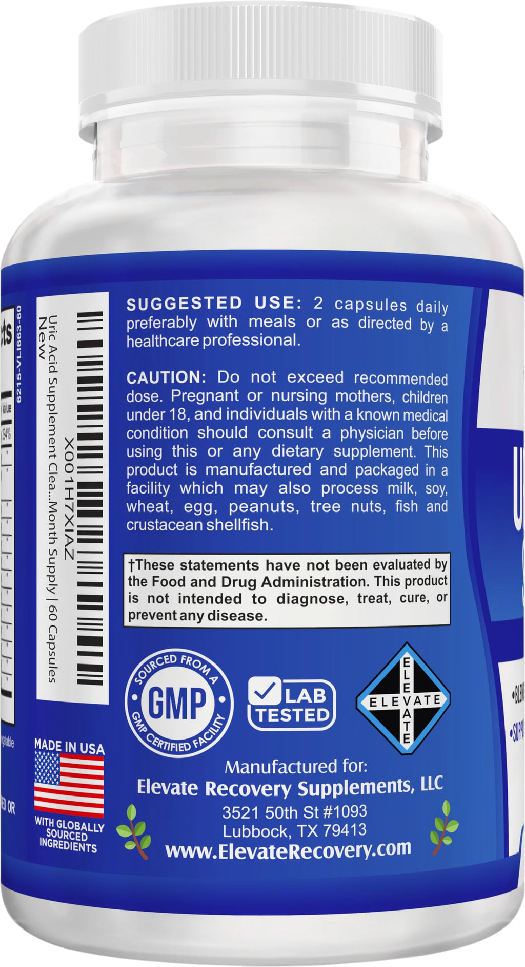 Elevate Recovery Uric Acid Support Complex 14-in-1 - 60 Vegetarian Capsules - image 3