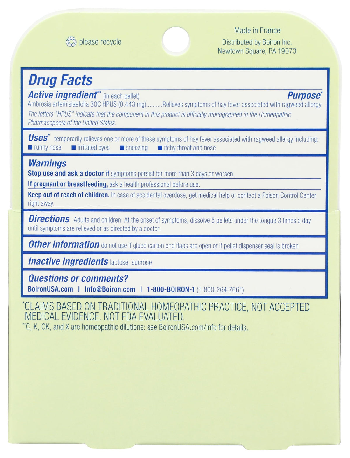Boiron Ambrosia Ragweed Allergy Relief 30C - 240 Tablets - image 2