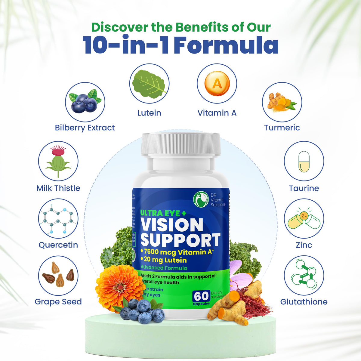 DR VITAMIN SOLUTIONS AREDS 2 Eye Vitamins Lutein - 60 Capsules - image 4