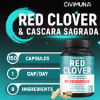 CIVIMUNA Red Clover Extract Capsules - 150 Vegetarian Capsules - image 2