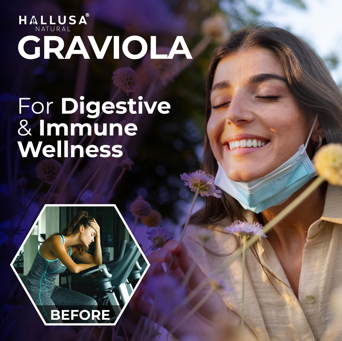 Hallusa Natural Graviola Leaf Immune & Skin Support - 60 Capsules - image 5