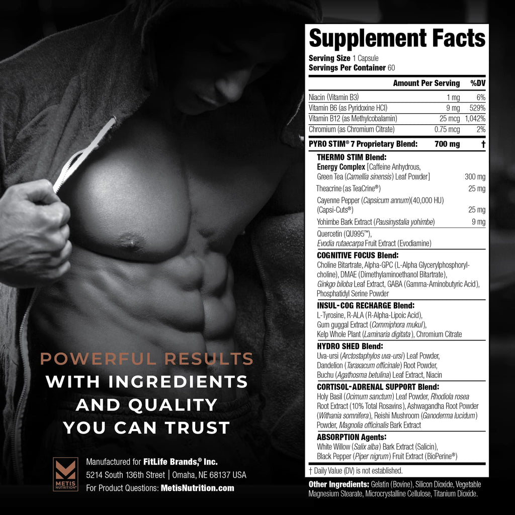 METISNutrition Pyro Stim 7 Thermogenic - 60 Capsules - image 2