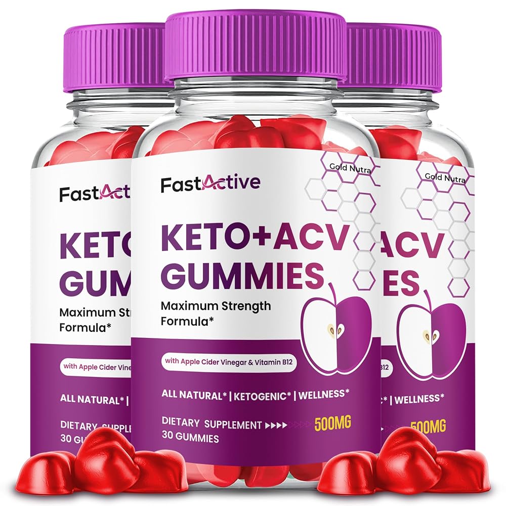 Gold Nutra Fast Active ACV Gummies for Energy - 3 Pack
