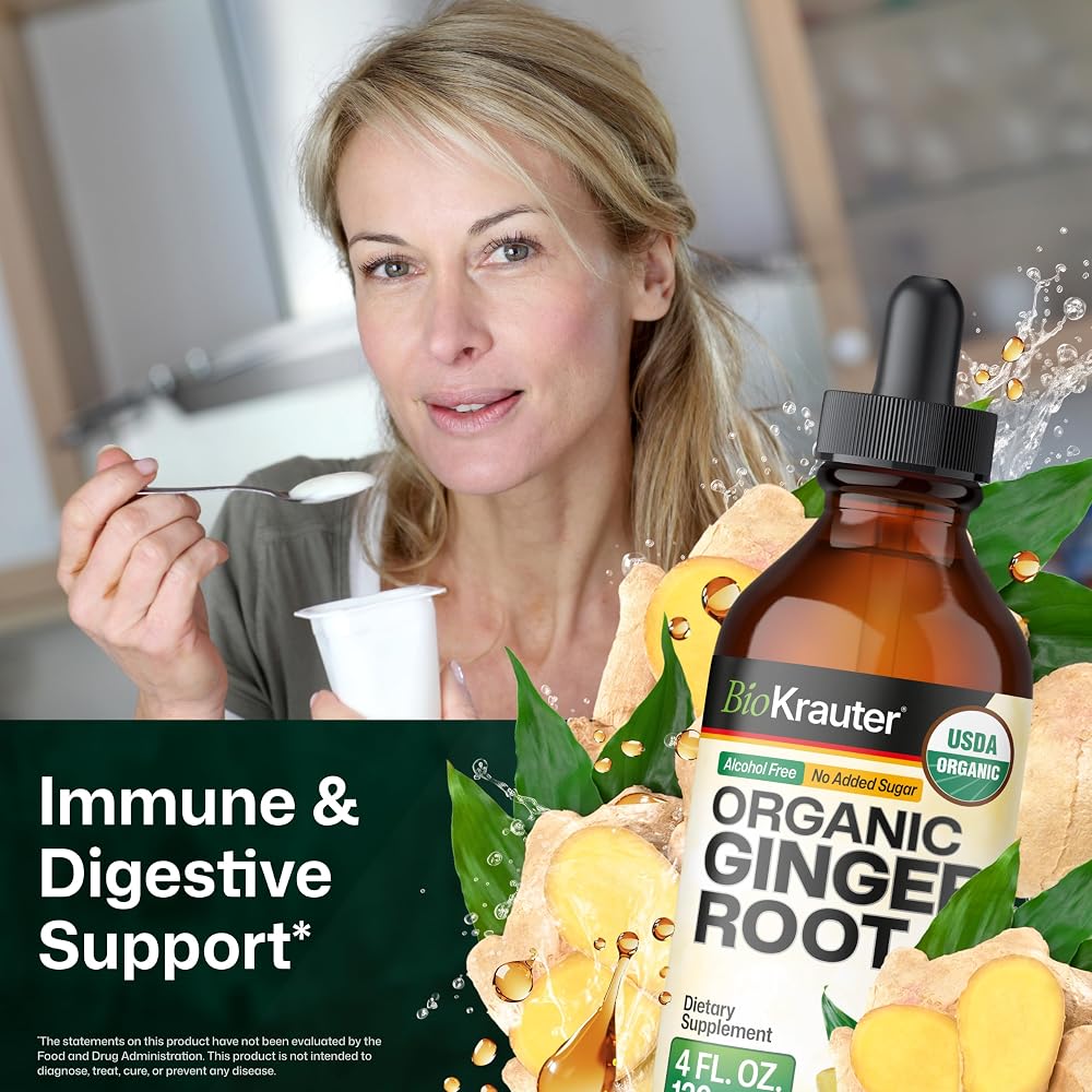 BIO KRAUTER Organic Ginger Root Digestive & Respiratory Support - 4 Fl Oz - image 2