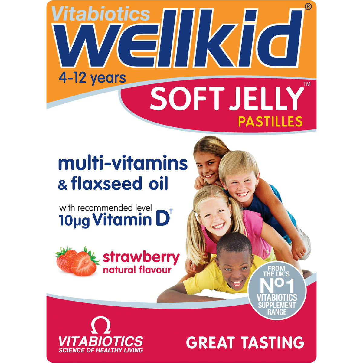 Wellkid Soft Jelly Strawberry Pastilles - 30 Count