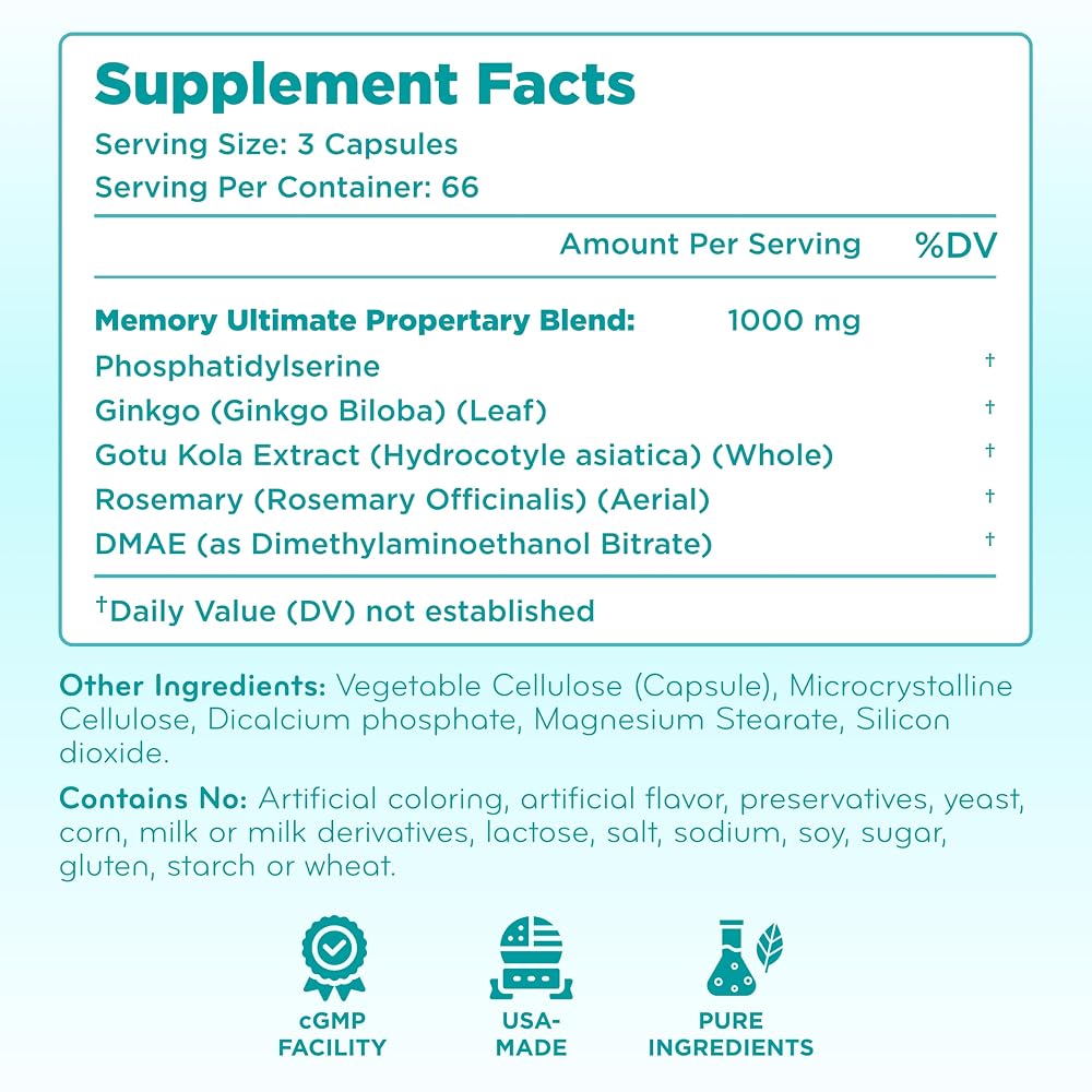 Clear Formulas Phosphatidylserine Brain Support - 200 Capsules - image 2