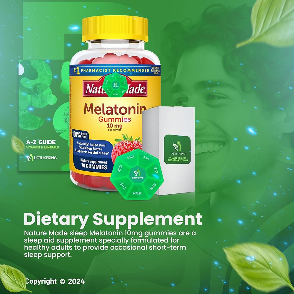 LightSpring Melatonin Gummies 10mg Sleep Support - 70 Gummies - image 5