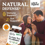 Wild & Organic Turkey Tail Mushroom Capsules 1000 mg - Immune Support