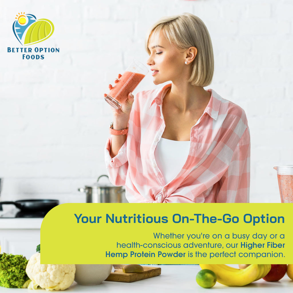 Better Option Foods Hemp Powder - Easy-to-Digest Fiber Protein Powder