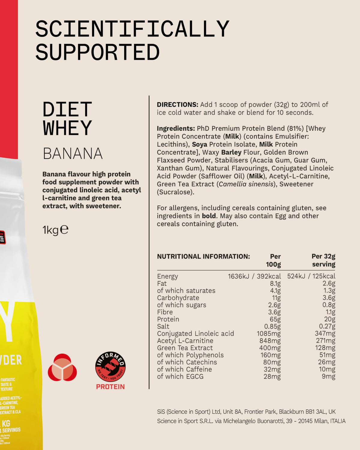 PhD Diet Whey Protein Powder Banana - 1kg - image 5
