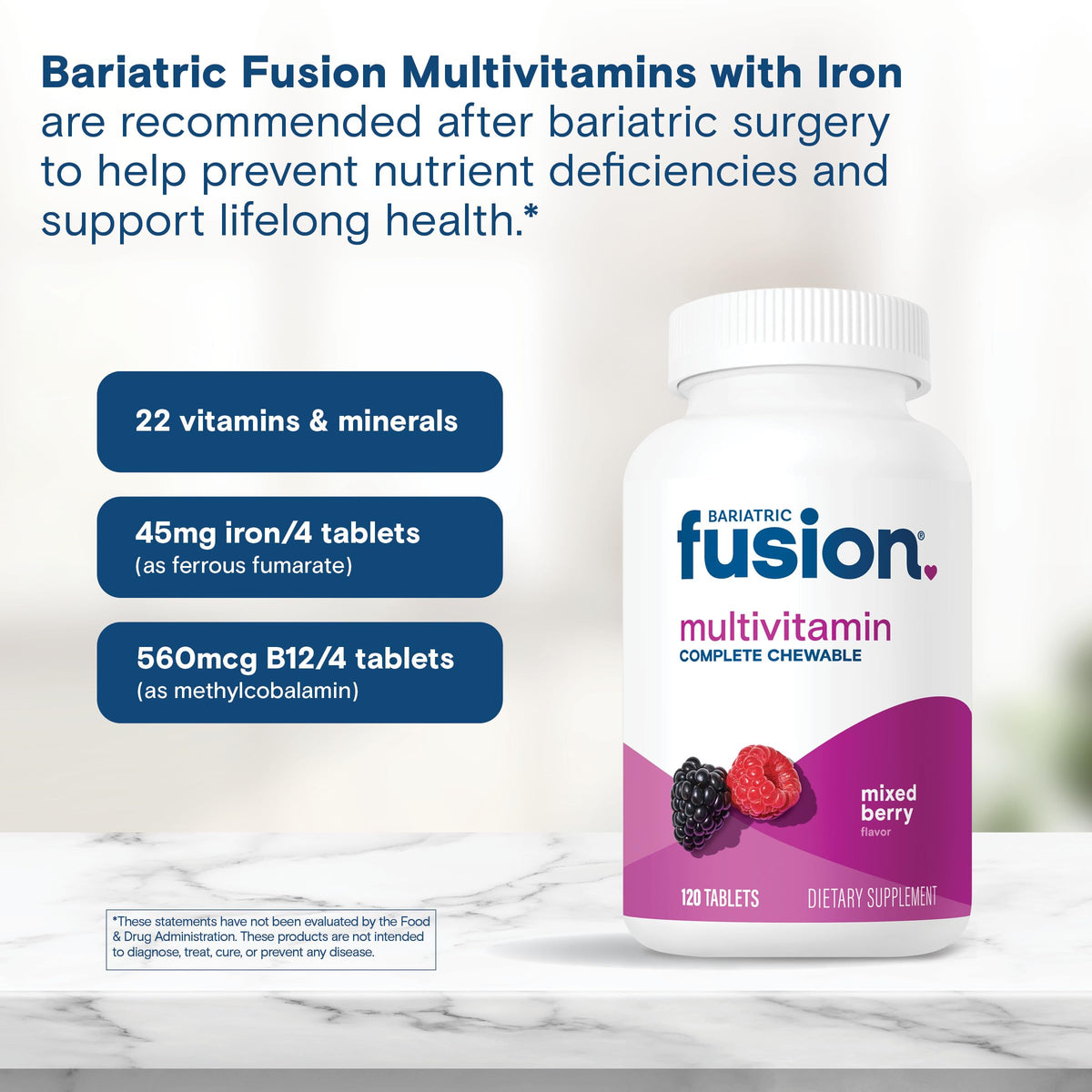Bariatric Fusion Bariatric Multivitamin Mixed Berry - 120 Tablets - image 5