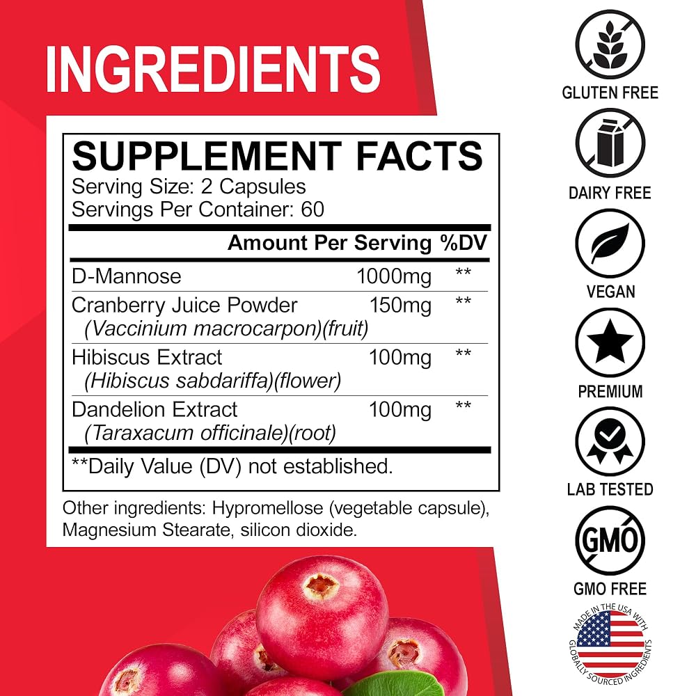 DR. BO D-Mannose 500mg Capsules for Urinary Tract Health - image 6
