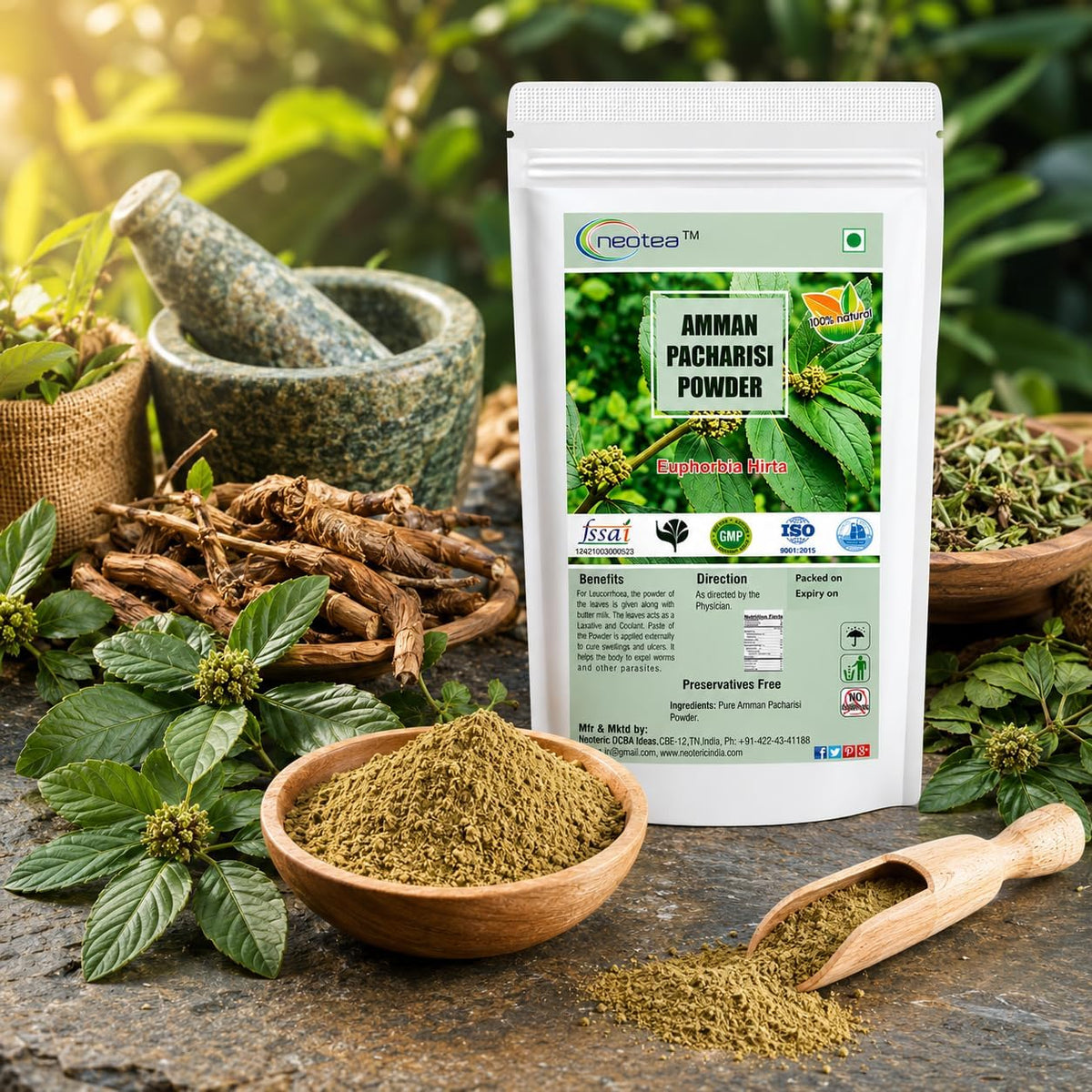 neotea Organic Euphorbia Hirta Powder for Immunity - 300 GM - image 3