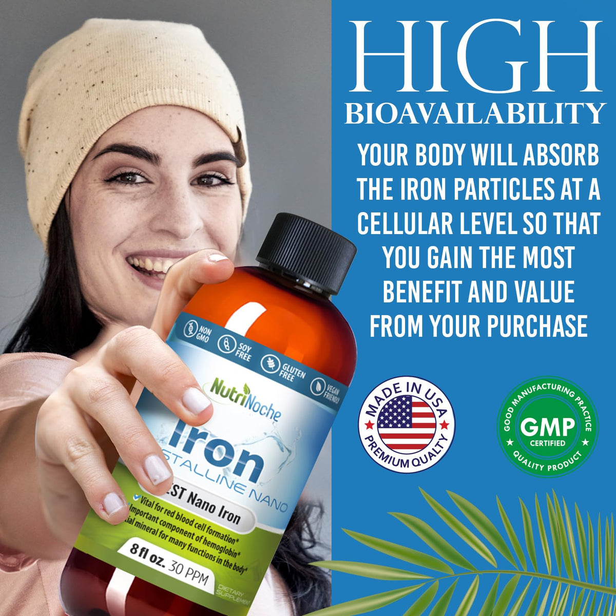 NutriNoche Colloidal Liquid Iron Supplement - 30 ppm - Colloidal