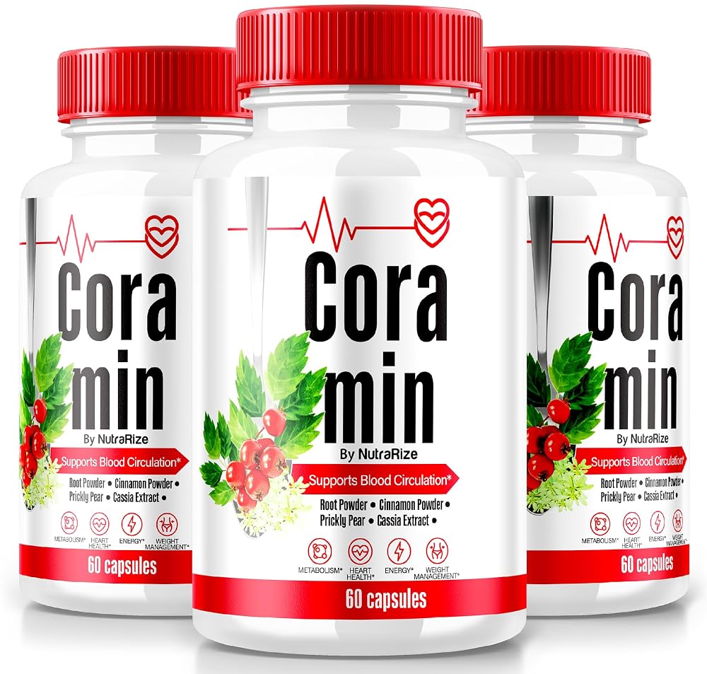 NutraRize Coramin Capsules All-Natural Blood Flow Support - 180 Capsules