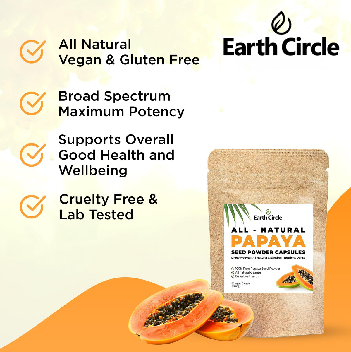 Earth Circle Organics Papaya Seed Powder Capsules for Digestion - 180 Count - image 5