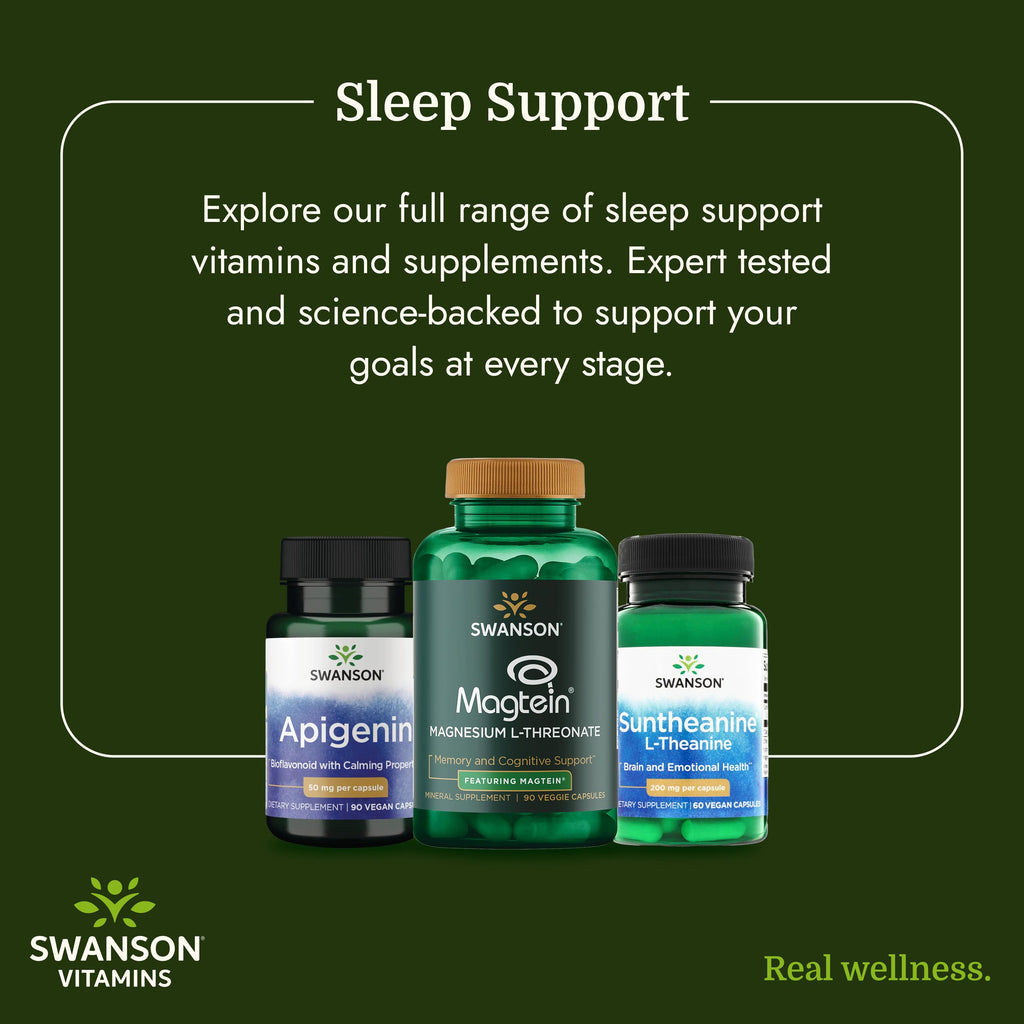 Swanson Apigenin Supplement for Sleep Support, 50 mg