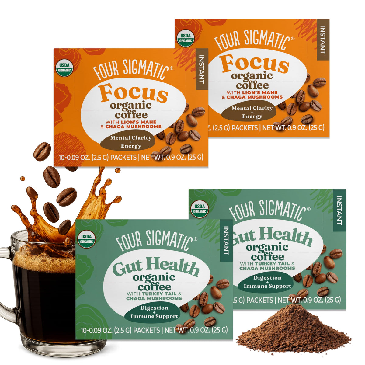 Four Sigmatic Mushroom Coffee Mix Lion's Mane, Chaga & Cordyceps