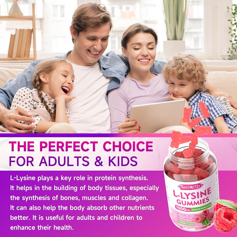MEENCCD L-Lysine Gummies, Raspberry