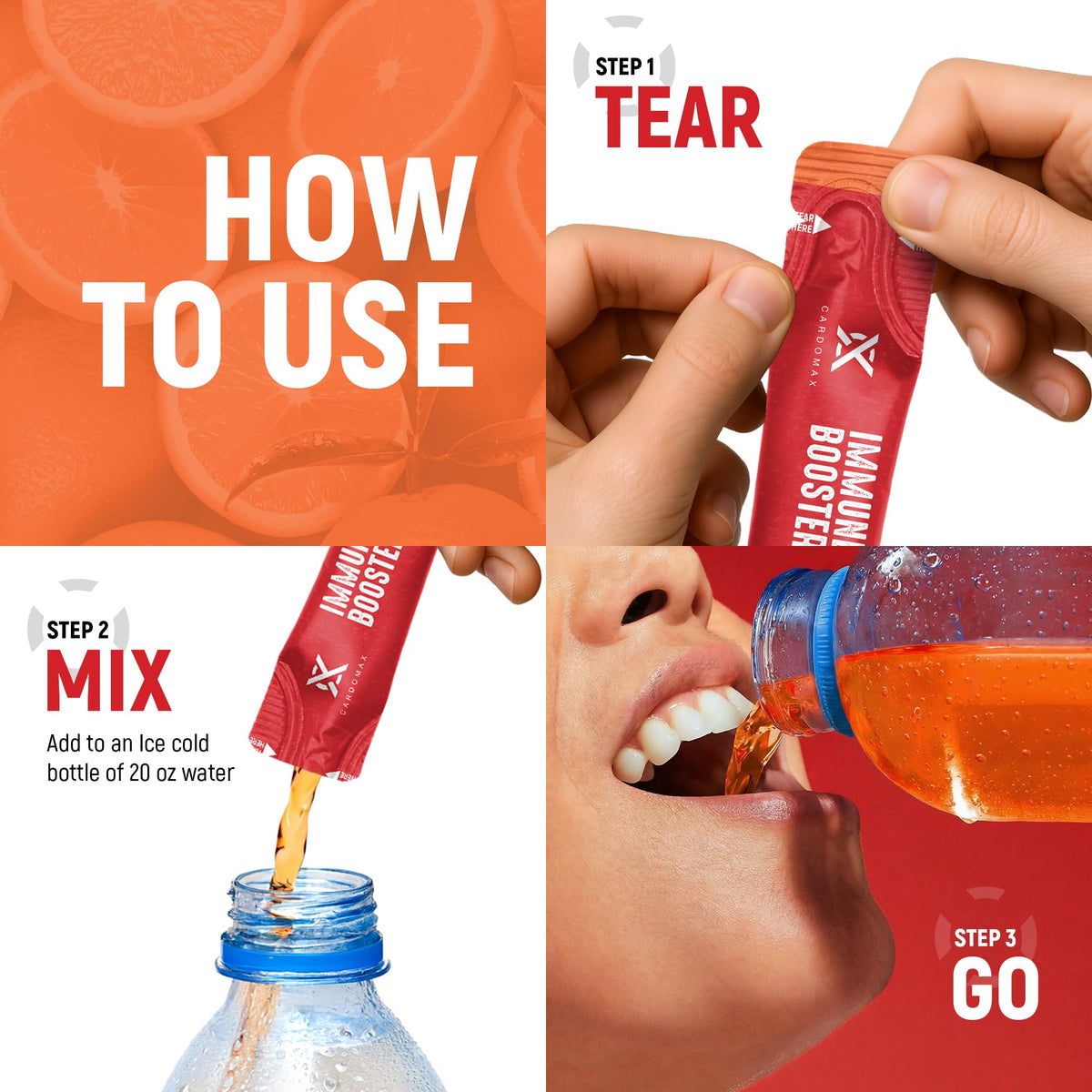 CardoMax Immune Booster Liquid Drink Mix with Gingseng & Vitamin C