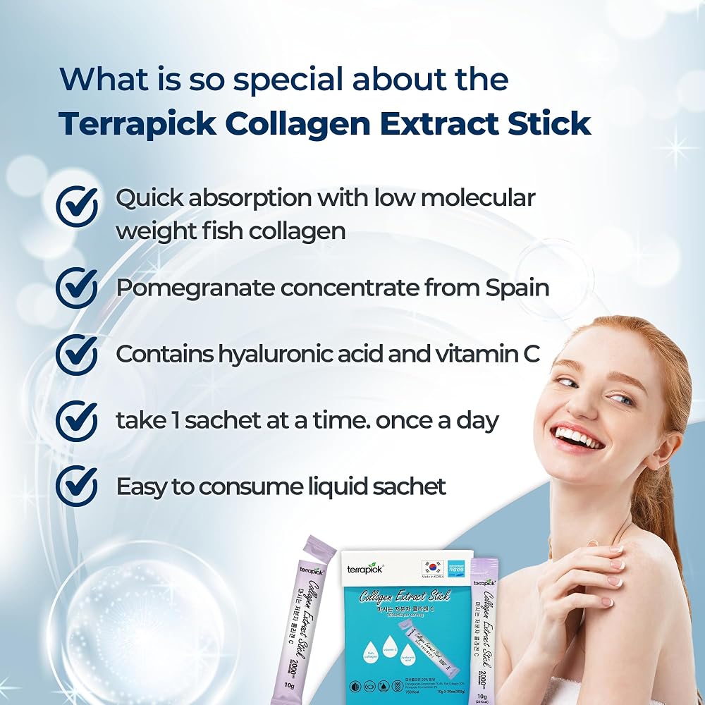 TERRAPICK Korean Marine Collagen Sticks Liquid Drink - 30 Sachets - image 5
